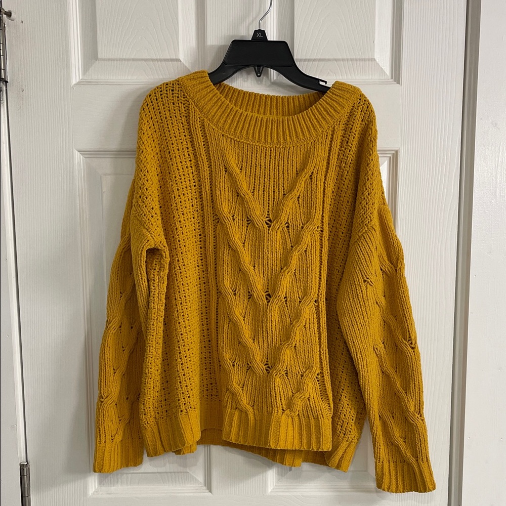 Absolutely Famous Golden Cable Knit Sweater